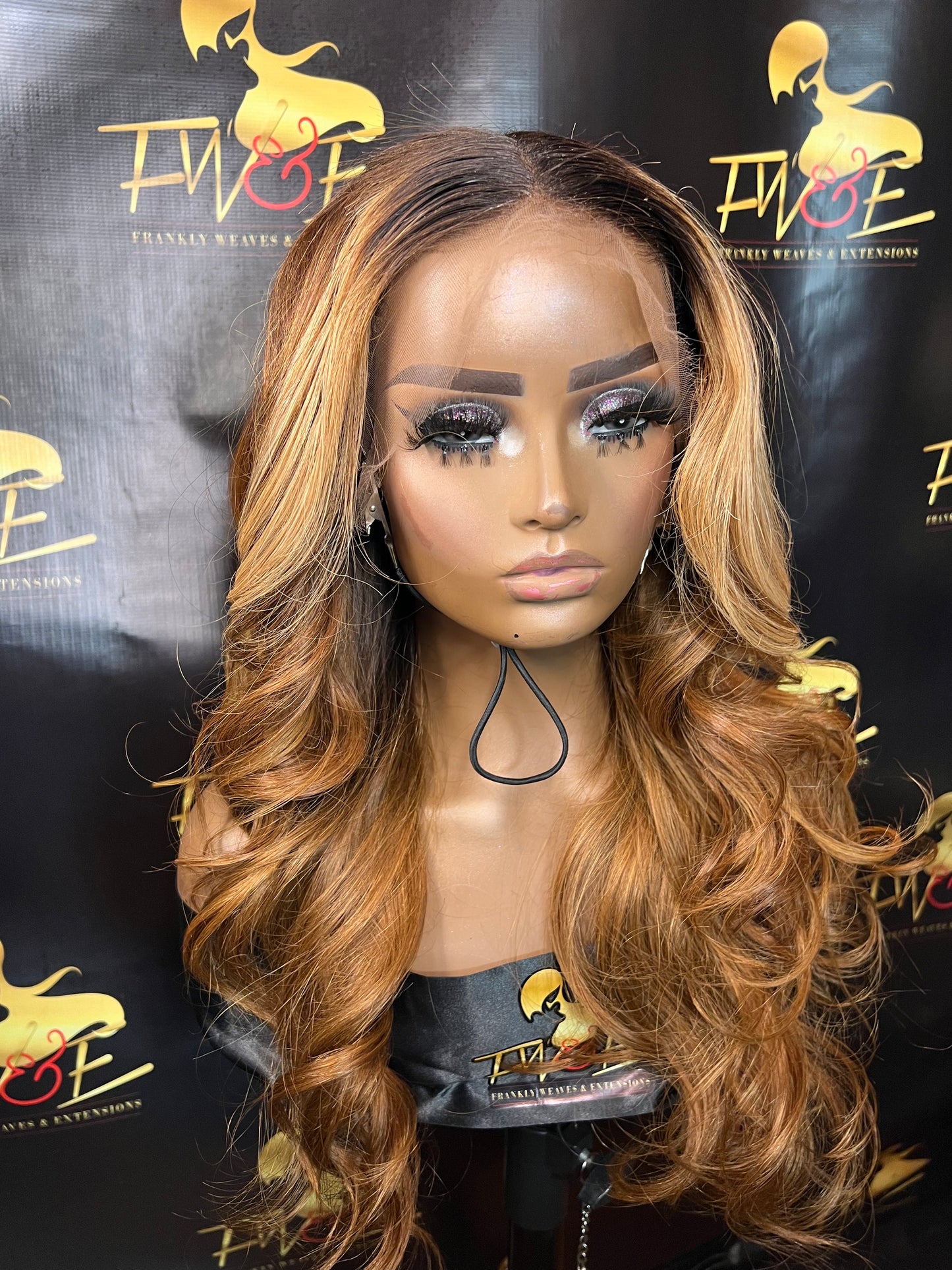 (27) 13*5 HD frontal wig highlighted