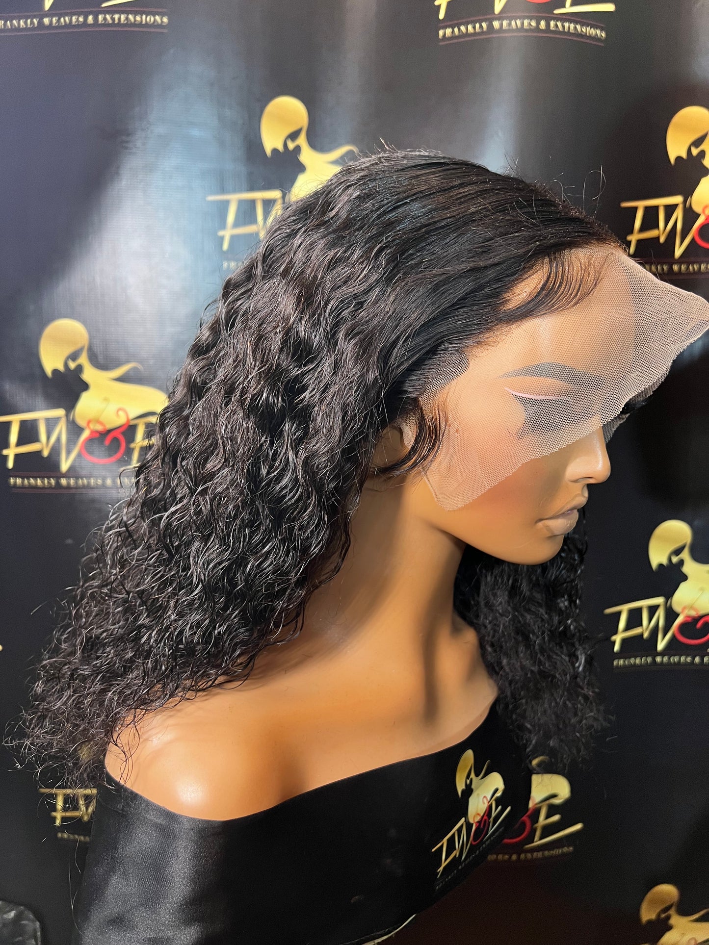 (30) 13*5 Jet black curly 16 inches
